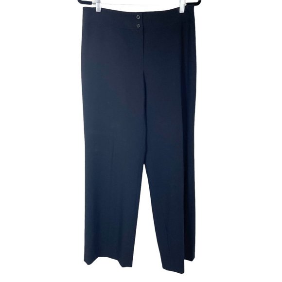 Armani Collezioni Woman's‎ Sz 8 Black Straight Leg High Waisted Career Pants - Picture 1 of 7
